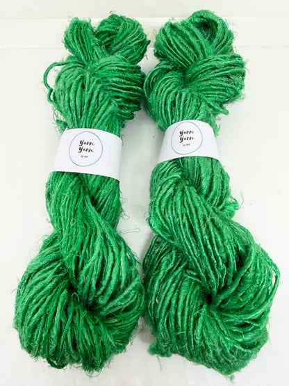 Banana Yarn in Bold Green - Vegan Yarn With unique Texture.