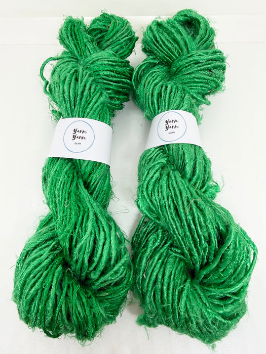 Banana yarn, vegan friendly, Kelly green.