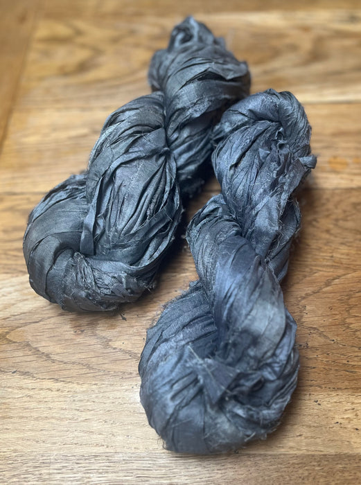 Sari silk yarn, handspun from waste Indian silk. SOLD OUT