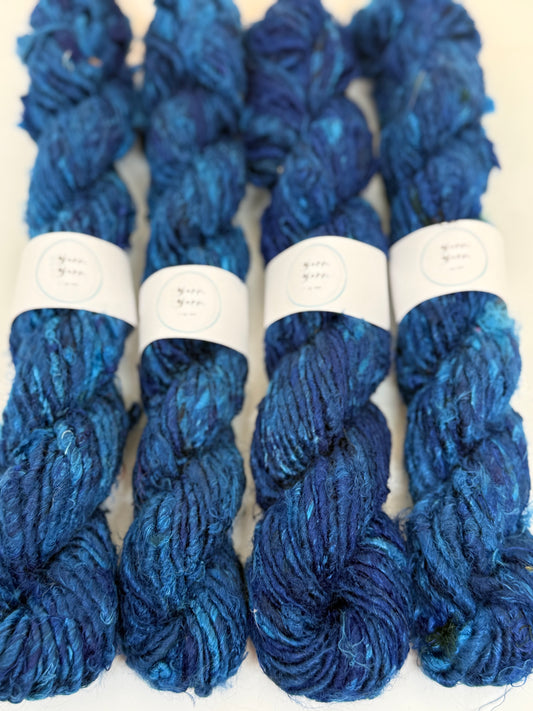 Banana Yarn | Sapphire blue | handmade vegan yarn | fibre arts.