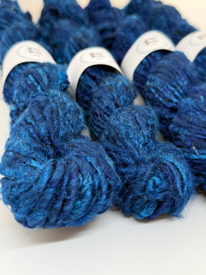 Banana Yarn | navy blue | handmade vegan yarn | fibre arts.