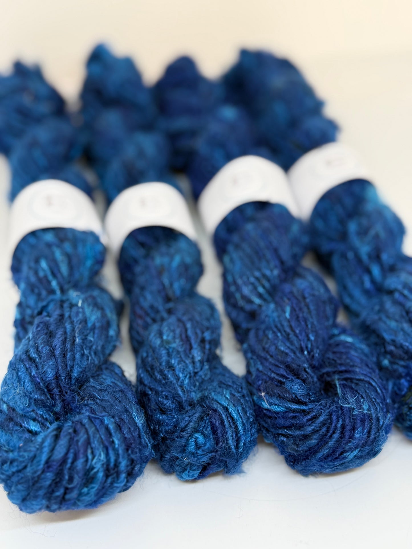 Banana Yarn | navy blue | handmade vegan yarn | fibre arts.
