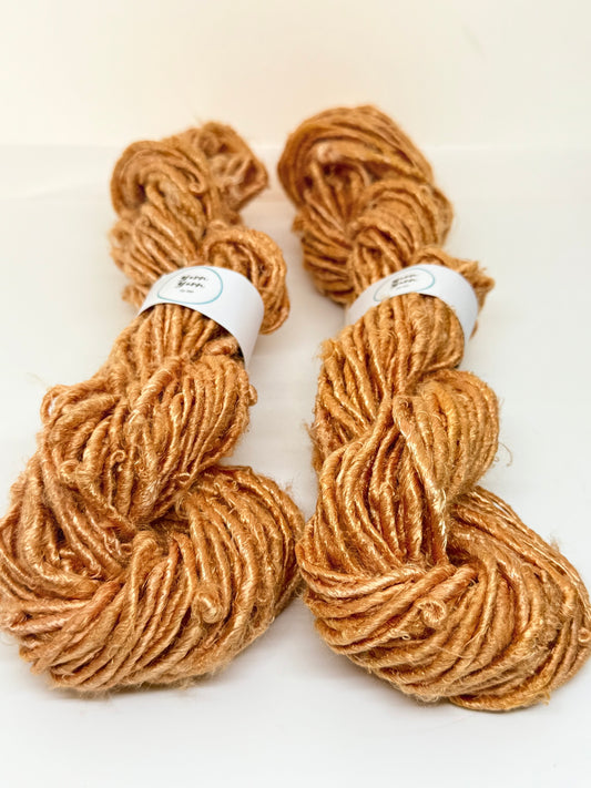 Banana yarn, Marigold, vegan friendly yarn.