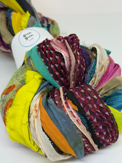 Chiffon Silk Remnants from Scarf Production.