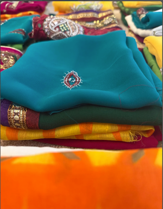 Sari silk fabric pack of four.