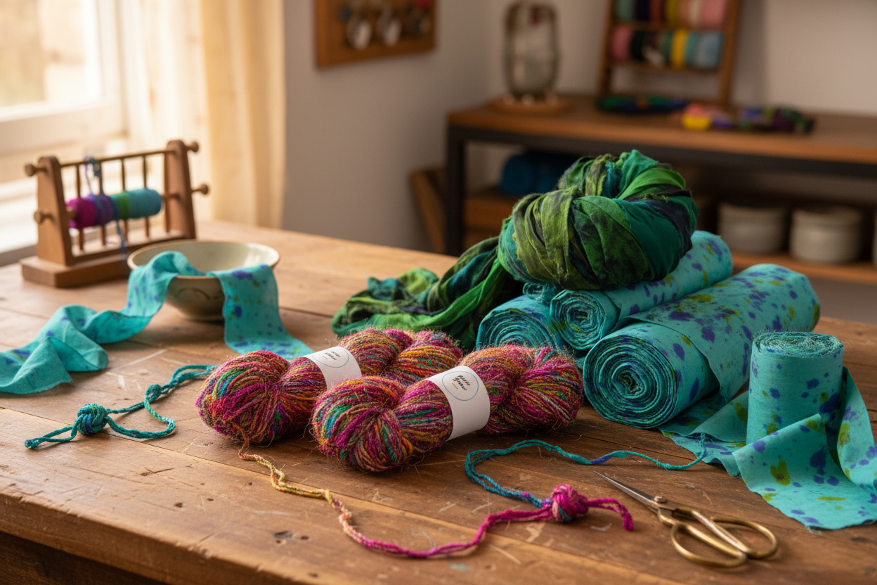 Artisan workbench with Yarn Yarn products