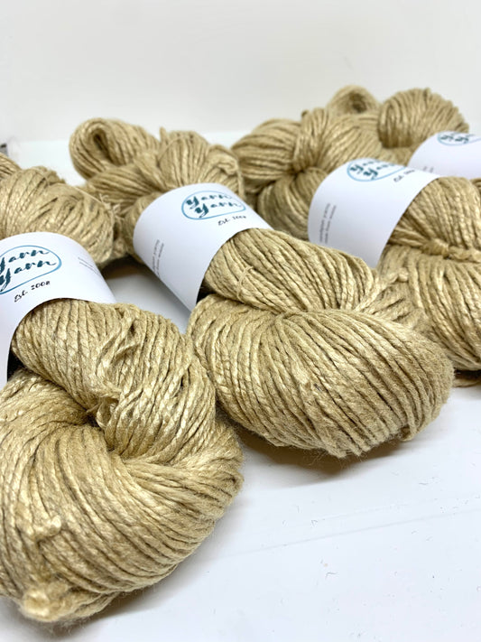 Organic muga silk yarn. Ahimsa silk yarn.