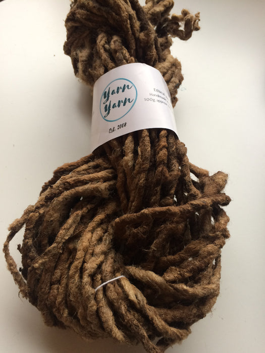 Wild forest silk yarn, chemical free.